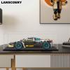 LANSCOERY Acrylic Display Case, Assemble Showcase Display Box for Collectibles, with Dustproof & Seamless Display Design, 24.3x12.6x7.7inch Black Base, Compatible with Lego 42083 42156 Figures view 2