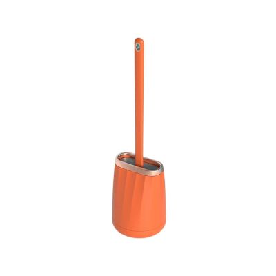 TOMYEUS Cleaner Toilet Brush Toilet Brush Household No Dead Corner Wall-Mounted Toilet Brush Toilet Cleaning Toilet Bathroom Silicone Cleaning Brush Toilet Brush Holder (Color : Orange)