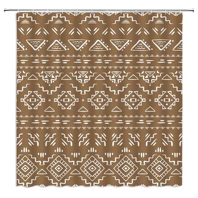 ABONAN Black White Boho Shower Curtain Black White Geometric Modern Farmhouse Tribal Retro Western Aztec Abstract Mid Century Art Fabric Bathroom Curtains Decor Set with Hook(180" Wx70 H)