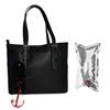 Sip and Shimmer Wine Purse  Womens Tote Bag with Beverage Compartment  Vegan Leather Black Tote Bag Purse  Inculdes Insulated 1.5L Wine Bag  Christmas Gift for Mom, Girlfriend, Wife view 1