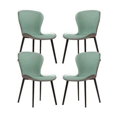 fhda Modern Dining Chairs Set of 4 Leather Kitchen Chair with Ergonomic Backrest and Steel Legs Upholstered Side Chair for Dining Room