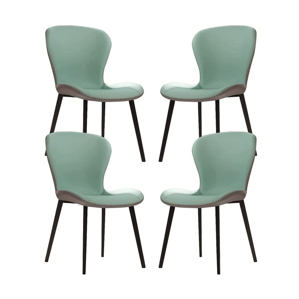 fhda Modern Dining Chairs Set of 4 Leather Kitchen Chair with Ergonomic Backrest and Steel Legs Upholstered Side Chair for Dining Room