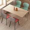 fhda Modern Dining Chairs Set of 4 Leather Kitchen Chair with Ergonomic Backrest and Steel Legs Upholstered Side Chair for Dining Room view 2