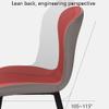 fhda Modern Dining Chairs Set of 4 Leather Kitchen Chair with Ergonomic Backrest and Steel Legs Upholstered Side Chair for Dining Room view 4