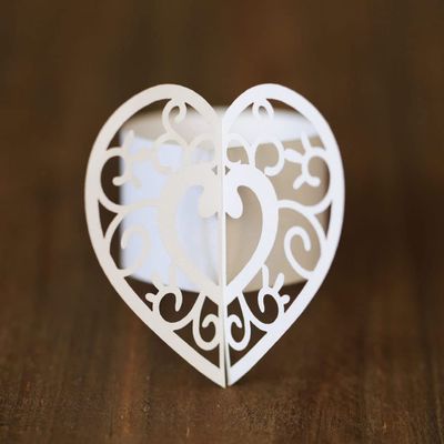 qbodp Valentine's Day Napkin Rings Disposable Set of 100,Hollow Out Heart Shape Napkin Rings Holders for Wedding Banquet,Table Decor Accessories Napkin Buckles,White