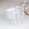 qbodp Valentine's Day Napkin Rings Disposable Set of 100,Hollow Out Heart Shape Napkin Rings Holders for Wedding Banquet,Table Decor Accessories Napkin Buckles,White view 2