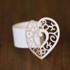 qbodp Valentine's Day Napkin Rings Disposable Set of 100,Hollow Out Heart Shape Napkin Rings Holders for Wedding Banquet,Table Decor Accessories Napkin Buckles,White view 3