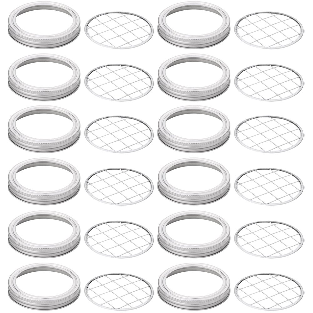 12 Pcs Mason Flower Jar Lid, Mason Jar Plant Grid Flower Organizer Mason Jar Floral Frog Lid for Home Office Vase Decoration Accessories (2.75 inch)