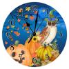 Halloween Scary Pumpkin Funny Witch Owl Hanging Wall Clock Haunt House Halloween Night Wall Clocks Battery Operated Home Decorative Clocks Farmhouse 15inch Round Clock for Kitchen Bedroom Office view 1