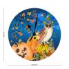 Halloween Scary Pumpkin Funny Witch Owl Hanging Wall Clock Haunt House Halloween Night Wall Clocks Battery Operated Home Decorative Clocks Farmhouse 15inch Round Clock for Kitchen Bedroom Office view 2