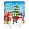 ABONAN Merry Christmas Shower Curtain Snowman Santa Claus Red Truck Xmas Tree Gift Holiday Winter Forest Fabric Bathroom Curtains Decor Set with Hook(67" Wx70 H) view 3