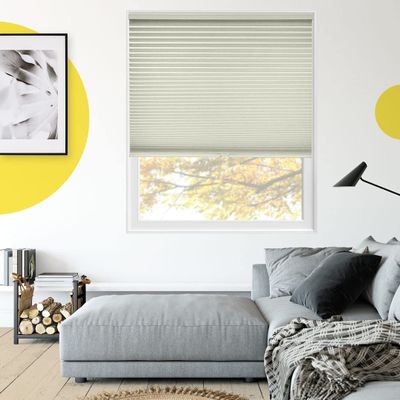 YELLOW BLINDS Cellular Shades, Window Blinds for Room, Window Coverings for Home Decor Series, Chinchilla Grey(Blockout), 45.25" W x 48" H