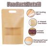 Muka 100 PCS Heat Sealable Stand Up Pouch Bags w/Handle Reusable Food Pouches Bags, 7" W x 10.8" H x 2.4" D, 7 mil view 2