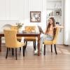 Kiztir Velvet Dining Chairs Set of 6, Upholstered Dining Room Chairs with Ring Pull Trim and Button Back, Luxury Tufted Dining Chairs for Living Room, Bedroom, Kitchen (Gold) view 2
