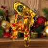 15.7" Lighted Christmas Straw Goat Home Decor Swedish Scandinavian Yule Style Decorative Handmade Ornaments with LED Light for Indoor Christmas Home Kitchen Bedroom Decor view 2