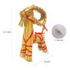 15.7" Lighted Christmas Straw Goat Home Decor Swedish Scandinavian Yule Style Decorative Handmade Ornaments with LED Light for Indoor Christmas Home Kitchen Bedroom Decor view 3