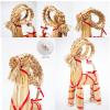 15.7" Lighted Christmas Straw Goat Home Decor Swedish Scandinavian Yule Style Decorative Handmade Ornaments with LED Light for Indoor Christmas Home Kitchen Bedroom Decor view 4