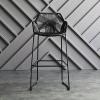 CraftThink Counter Stool, Scandinavian Plastic Rattan Bar Stool Armed Bucket Stool with Metal Legs for Shop bar Home- Set of 6 Black Short Stool(22" H) view 2