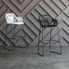 CraftThink Counter Stool, Scandinavian Plastic Rattan Bar Stool Armed Bucket Stool with Metal Legs for Shop bar Home- Set of 6 Black Short Stool(22" H) view 4