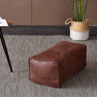 Bean Bag Chair Bean Bag Sofa Cover (No Filler) Double-seat Lazy Sofa Cover Faux Suede Leather Bean Bag Pouf Sac Sectional Couch Beanbag Envelope for Adults (Color : Brown Bench)
