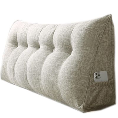 Headboard Backrest Wedge Pillow 31820inch, Large Bolster Triangular Reading Pillow Headboard Backrest Positioning Support Bed Pillow, Reading Bed Rest Pillow