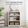 LINSY HOME 3-Tier Bookcase, Small Bookshelf Wood Display Storage Shelves Farmhouse Bookshelf for Home Office, Living Room, Bed Room - White Oak view 4