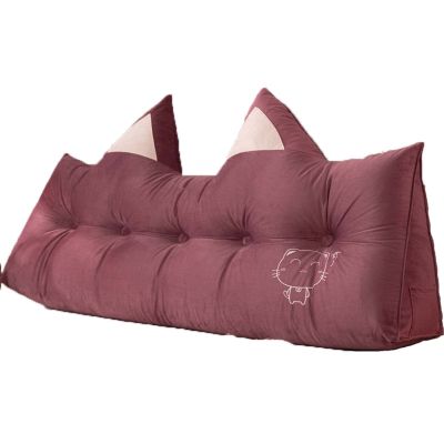 Bedside Headboard Wedge Reading Pillow 39820inch, Double Bedside Triangle Cushion Daybed Backrest with Pockets, Triangular Reading Pillow Large Bolster Headboard Support Cushion
