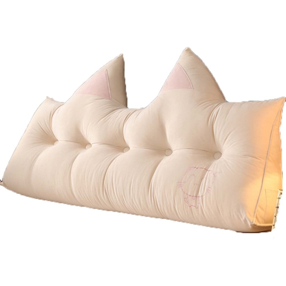 Bedside Headboard Wedge Reading Pillow 39820inch, Double Bedside Triangle Cushion Daybed Backrest with Pockets, Triangular Reading Pillow Large Bolster Headboard Support Cushion