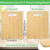 Bamboo Chopping Board Set of 12 with Handles - Thick Wooden Boards for Kitchen & Dining - Bulk Plain Bamboo Boards for Engraving & Cooking - Regular view 2