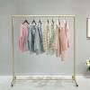 Clothing Racks For Hanging Clothe metal Garment Rail Garment Racks Clothes Hanger Rolling Garment Rack Holder,Gold Commercial Clothes Stand With Wheel view 1