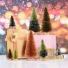 DCQRY 16Pcs Artificial Mini Christmas Tree Sisal Trees with Wooden Base Bottle Brush Christmas Trees Xmas Tabletop Trees for Home Kitchen Christmas Party Decoration view 4