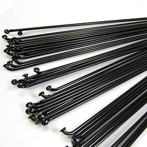 QIYUANMENGYI Bicycle Stainless Steel Spokes 36pcs Bike 14G J Bend with Nipples 82mm-298mm (263MM)