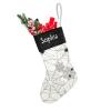 SunFancyCustom Spider Webs Halloween Pattern Christmas Stockings Personalized Holiday Xmas Party Gift Bag Socks Home Decor 17.52 x 7.87 Inch view 2