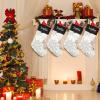 SunFancyCustom Spider Webs Halloween Pattern Christmas Stockings Personalized Holiday Xmas Party Gift Bag Socks Home Decor 17.52 x 7.87 Inch view 3
