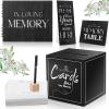 Fumete Wooden Funeral Guest Sign Book Set for Memorial Service Celebration of Life Table Sign Funeral Pen and Pen Holder Share a Memory Wooden Box with 60 Card for Guests(Black) view 1