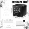 Fumete Wooden Funeral Guest Sign Book Set for Memorial Service Celebration of Life Table Sign Funeral Pen and Pen Holder Share a Memory Wooden Box with 60 Card for Guests(Black) view 2
