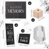 Fumete Wooden Funeral Guest Sign Book Set for Memorial Service Celebration of Life Table Sign Funeral Pen and Pen Holder Share a Memory Wooden Box with 60 Card for Guests(Black) view 3