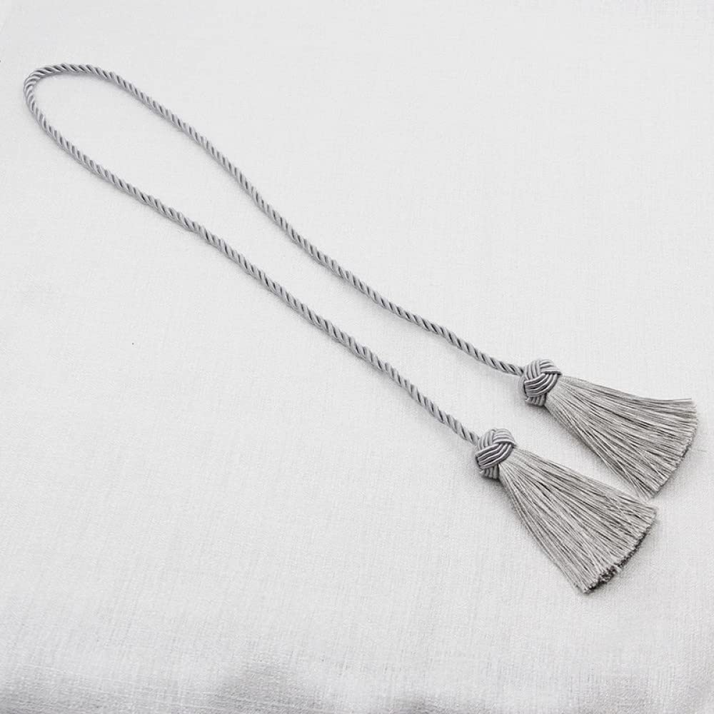 1Pc Room Accessories Tassel Curtain Tieback Fringe Handmade Curtain Tie Backs Hanging Ball Buckle Rope Curtains Holder Bandage,Silver
