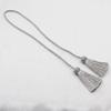 1Pc Room Accessories Tassel Curtain Tieback Fringe Handmade Curtain Tie Backs Hanging Ball Buckle Rope Curtains Holder Bandage,Silver view 1
