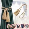 1Pc Room Accessories Tassel Curtain Tieback Fringe Handmade Curtain Tie Backs Hanging Ball Buckle Rope Curtains Holder Bandage,Silver view 3