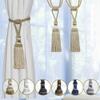 2Pcs Tassel Curtain Tieback Handmade Curtain Tie Backs Decorative Curtain Holder Clips Holdbacks Curtain Accessories,Beige,4pcs view 4