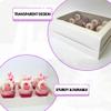 Olbaa Premium 10-Pack Tall Cupcake Boxes with Window - Holds 12 Tall Cupcakes (Up to 4 Inches) - Strong & Stylish Cupcake Carrier - Fully Opens into Serving Tray view 3
