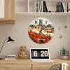 Chicago City Scene Clocks 15 Inch, Landscape Artwork Modern Office Decor for Men Non Ticking Round Arabic Numbers Clock for Home Living Room Office Decoration view 4