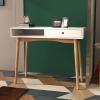 Bituman Home Office Desk, Computer Desk with Storage Drawers Laptop PC Workstation with Storage Compartment Writing Study Desk with Solid Wood Legs, for Home, Office, Bedroom, Study, Living Room view 1