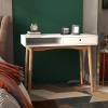 Bituman Home Office Desk, Computer Desk with Storage Drawers Laptop PC Workstation with Storage Compartment Writing Study Desk with Solid Wood Legs, for Home, Office, Bedroom, Study, Living Room view 3