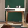 Bituman Home Office Desk, Computer Desk with Storage Drawers Laptop PC Workstation with Storage Compartment Writing Study Desk with Solid Wood Legs, for Home, Office, Bedroom, Study, Living Room view 4