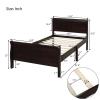 AYTTPG Twin Size Wood Platform Bed, Twin Bed Frame, Mattress Foundation, Sleigh Bed with Headboard and Footboard, 10 Sturdy Wood Slats Support, Weight Capacity 200 lbs, No Box Spring Needed, Espresso view 2