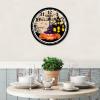Happy Halloween Pumpkin Hunted House Wooden Wall Clock 15 Inch, Halloween Jack-o-Lantern Wearing Witch Hat Living Room Clock Battery Operated Silent Round Arabic Numeral Clock for Kitchen Dining Room view 2