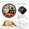 Happy Halloween Pumpkin Hunted House Wooden Wall Clock 15 Inch, Halloween Jack-o-Lantern Wearing Witch Hat Living Room Clock Battery Operated Silent Round Arabic Numeral Clock for Kitchen Dining Room view 3