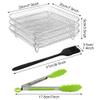 8" Air Fryer Rack for Air Fryer, Stainless Steel Three-Layer Air Flow Rack with Rus-tproof Oil Brush Food Clip,Air Fryer Accessories Fit All 5.8QT - 6QT Air Fryer(Silver) view 2